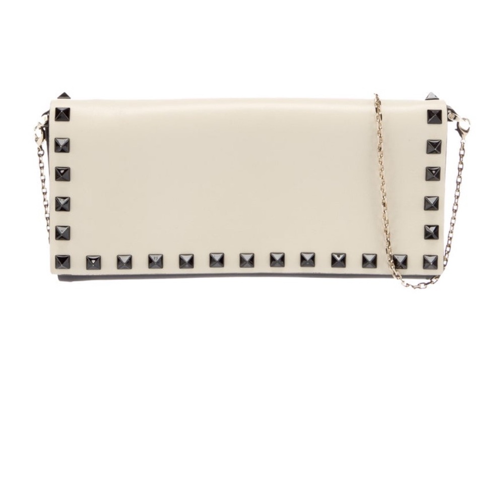 Valentino Cream Studded Clutch wallet on a chain like new